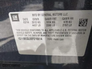 2014 Chevrolet Malibu LS with VIN 1G11B5SL6EF216614, listed as a IAAI auction lot 41897566 with 142,595 mi miles. Bid and sale history available at carsss.com. Image 9.