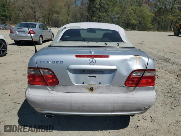 2003 Mercedes-Benz CLK 320 with VIN WDBLK65G23T135725, listed as a Copart auction lot 54460475 with 188,136 mi miles and Clean Title. Bid and sale history available at carsss.com. Image 6.