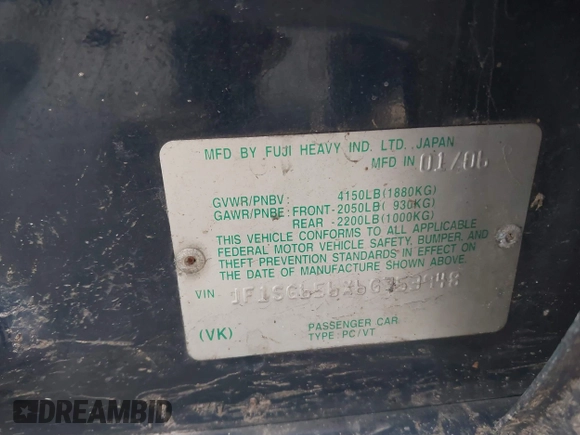 2006 Subaru Forester X с VIN JF1SG656X6G753948, выставлен на аукционе IAAI как лот 41536446 с пробегом 207 955 миль миль и . История ставок и продаж доступна на DreamBid. Изображение 9.