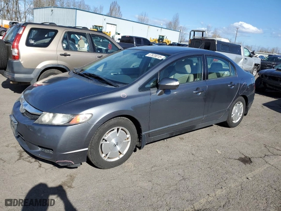 2010 Honda Civic Hybrid with VIN JHMFA3F24AS007393, listed as a Copart auction lot 47820015 with 93,591 mi miles and Salvage Title. Bid and sale history available at carsss.com. Image 1.