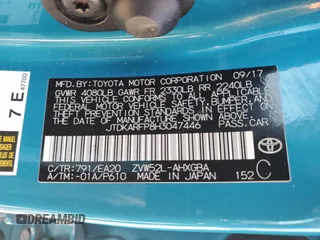 2017 Toyota Prius Plus z VIN JTDKARFP8H3047446, wystawiony jako Copart lot #52586335 z przebiegiem 63 852 mil mil oraz Szkoda całkowita • Salvage title. Historia ofert i sprzedaży dostępna na DreamBid. Obrazek 12.