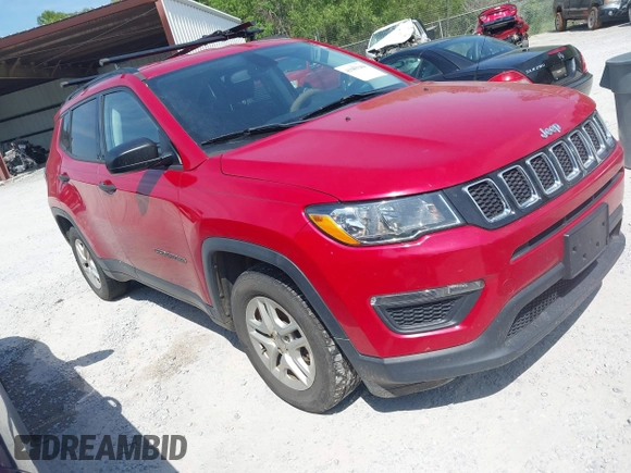 2018 Jeep Compass Sport with VIN 3C4NJCABXJT502717, listed as a IAAI auction lot 41985204 with 124,900 mi miles and . Bid and sale history available at DreamBid. Image 1.