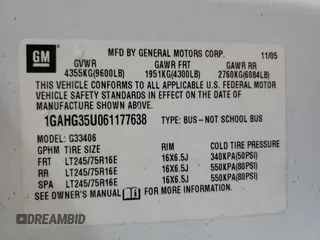 2006 Chevrolet Express Passenger z VIN 1GAHG35U061177638, wystawiony jako Copart lot #83433844 z przebiegiem 115 434 mil mil oraz Czysty tytuł • Clean title. Historia ofert i sprzedaży dostępna na DreamBid. Obrazek 13.