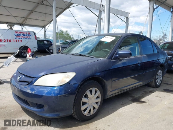 2004 Honda Civic LX with VIN 2HGES16594H583955, listed as a IAAI auction lot 41939041 with 204,308 mi miles. Bid and sale history available at carsss.com. Image 2.
