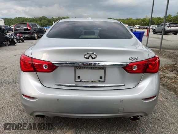 2014 Infiniti Q50 Premium with VIN JN1BV7AP4EM671611, listed as a Copart auction lot 63698505 with 134,904 mi miles and Salvage title. Bid and sale history available at DreamBid. Image 6.