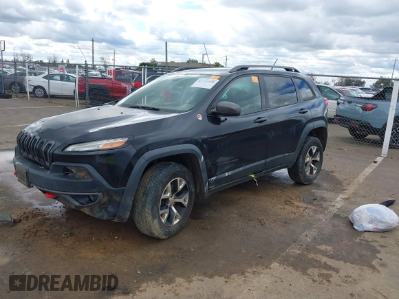 2014 Jeep Cherokee Trailhawk with VIN 1C4PJMBS5EW128658, listed as a IAAI auction lot 41722320 with 1 mi miles. Bid and sale history available at carsss.com. Image 16.