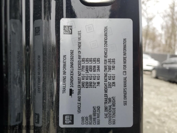 2022 Chevrolet Suburban RST with VIN 1GNSKEKL0NR282092, listed as a Copart auction lot 79947854 with 102,995 mi miles and Salvage Title. Bid and sale history available at carsss.com. Image 15.