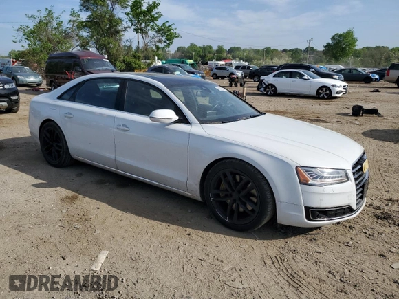 2015 Audi A8 4.0T with VIN WAU32AFD6FN006093, listed as a Copart auction lot 55259555 with 100,838 mi miles and Salvage title. Bid and sale history available at DreamBid. Image 4.