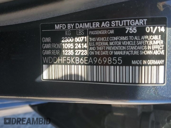 2014 Mercedes-Benz E 350 Sport with VIN WDDHF5KB6EA969855, listed as a Copart auction lot 49295495 with 63,898 mi miles and Salvage Title. Bid and sale history available at DreamBid. Image 15.