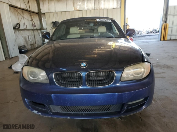 2011 BMW 1 Series 128i with VIN WBAUL7C53BVM81003, listed as a Copart auction lot 43986665 with 0 mi miles and Salvage Title. Bid and sale history available at carsss.com. Image 5.