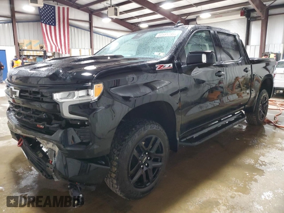 2022 Chevrolet Silverado 1500 LT Trail Boss with VIN 3GCUDFED1NG634831, listed as a Copart auction lot 50581235 with 7,105 mi miles and Salvage Title. Bid and sale history available at DreamBid. Image 1.