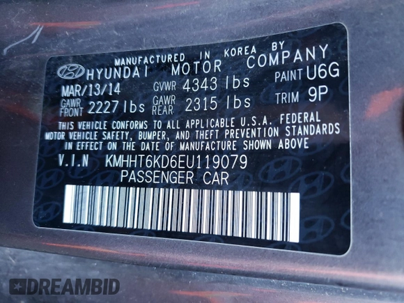2014 Hyundai Genesis Coupe 2.0T z VIN KMHHT6KD6EU119079, wystawiony jako Copart lot #83364634 z przebiegiem 85 647 mil mil oraz Szkoda całkowita • Salvage title. Historia ofert i sprzedaży dostępna na DreamBid. Obrazek 12.