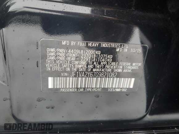 2016 Subaru WRX STI Limited с VIN JF1VA2Y67G9821082, выставлен на аукционе Copart как лот 39190584 с пробегом Не указан миль и Списание • Salvage title. История ставок и продаж доступна на DreamBid. Изображение 12.