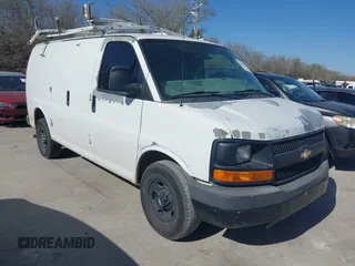 2012 Chevrolet Express Cargo Van with VIN 1GCWGFCA7C1106165, listed as a IAAI auction lot 41843495 with 315,215 mi miles. Bid and sale history available at carsss.com. Image 1.