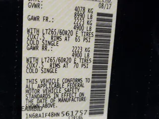 2017 Nissan Titan XD SL with VIN 1N6BA1F48HN561757, listed as a Copart auction lot 87204594 with 100,339 mi miles and Salvage Title. Bid and sale history available at carsss.com. Image 12.