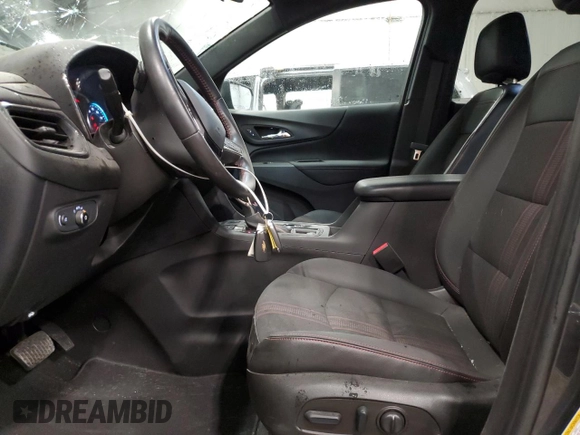 2022 Chevrolet Equinox RS with VIN 3GNAXWEV5NS186231, listed as a Copart auction lot 55881605 with 21,840 mi miles and Salvage title. Bid and sale history available at DreamBid. Image 7.