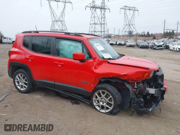 2020 Jeep Renegade Latitude with VIN ZACNJBBB7LPL97764, listed as a IAAI auction lot 41285169 with 46,029 mi miles. Bid and sale history available at carsss.com. Image 1.