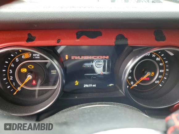2023 Jeep Wrangler Rubicon with VIN 1C4HJXFGXPW534692, listed as a Copart auction lot 50466225 with 29,619 mi miles and Salvage title. Bid and sale history available at DreamBid. Image 9.