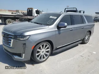 2021 Cadillac Escalade ESV 4WD Premium Luxury Platinum z VIN 1GYS4MKL5MR384302, wystawiony jako Copart lot #79285594 z przebiegiem 33 674 mil mil oraz Szkoda całkowita • Salvage title. Historia ofert i sprzedaży dostępna na DreamBid. Obrazek 1.