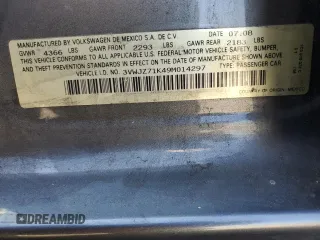 2009 Volkswagen Jetta S с VIN 3VWJZ71K49M014297, выставлен на аукционе Copart как лот 57055395 с пробегом 129 029 миль миль и Чистый • Clean title. История ставок и продаж доступна на DreamBid. Изображение 12.