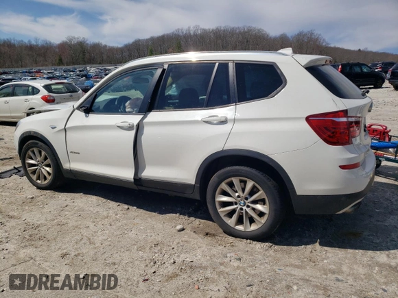 2017 BMW X3 xDrive28i with VIN 5UXWX9C57H0T04700, listed as a Copart auction lot 51988925 with 121,499 mi miles and Salvage Title. Bid and sale history available at DreamBid. Image 2.