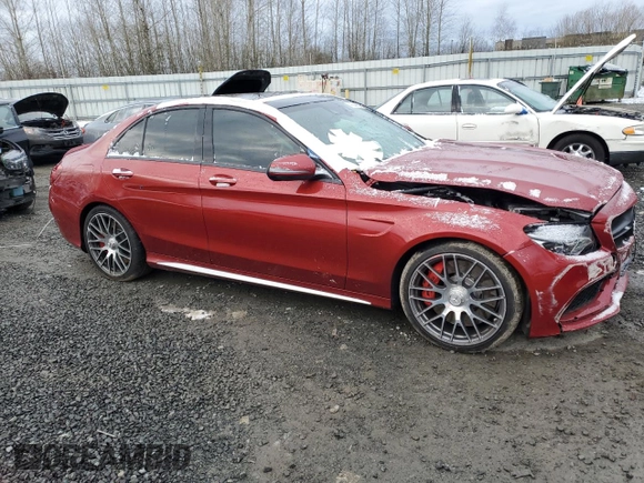 2016 Mercedes-Benz C 63 S AMG with VIN 55SWF8HB1GU111373, listed as a Copart auction lot 44344605 with 60,758 mi miles and Salvage title. Bid and sale history available at DreamBid. Image 4.
