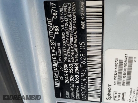 2018 Mercedes-Benz C 300 with VIN WDDWJ4JB3JF628105, listed as a Copart auction lot 51388365 with Not provided miles and Clean title. Bid and sale history available at DreamBid. Image 12.