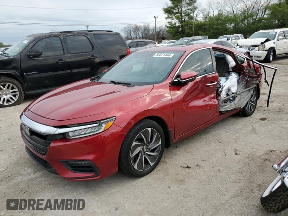 2021 Honda Insight Touring with VIN 19XZE4F93ME003834, listed as a Copart auction lot 82071404 with 62,752 mi miles and Salvage Title. Bid and sale history available at carsss.com. Image 1.