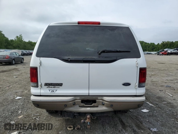 2004 Ford Excursion Eddie Bauer z VIN 1FMSU45P54EA29671, wystawiony jako Copart lot #58798175 z przebiegiem 261 558 mil mil oraz Czysty tytuł • Clean title. Historia ofert i sprzedaży dostępna na DreamBid. Obrazek 6.