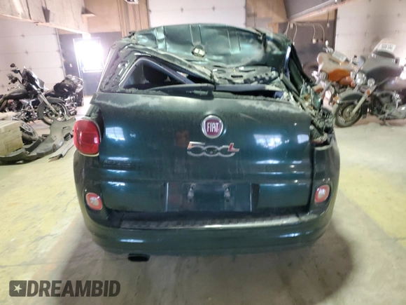 2015 FIAT 500L Lounge with VIN ZFBCFACH6FZ035006, listed as a Copart auction lot 83489034 with 0 mi miles and Salvage Title. Bid and sale history available at carsss.com. Image 6.