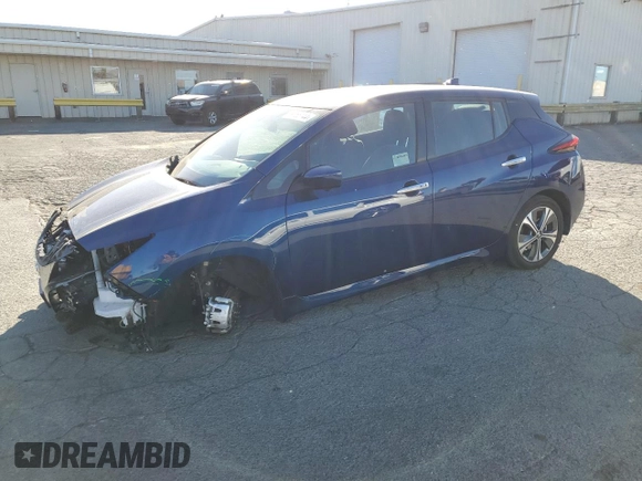 2021 Nissan LEAF SV Plus with VIN 1N4BZ1CV3MC551268, listed as a Copart auction lot 79765144 with 39,592 mi miles and Salvage title. Bid and sale history available at DreamBid. Image 1.