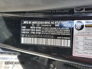 2023 Mercedes-Benz S-Class S 580e with VIN W1K6G6KB7PA195936, listed as a Copart auction lot 76337044 with 18,773 mi miles and Salvage Title. Bid and sale history available at carsss.com. Image 14.
