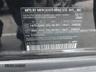2012 Mercedes-Benz GL-Class GL 550 with VIN 4JGBF8GE5CA779090, listed as a IAAI auction lot 41637121 with 38,510 mi miles. Bid and sale history available at carsss.com. Image 9.
