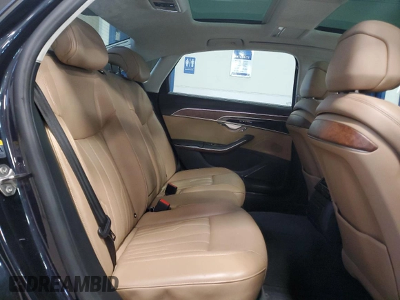 2019 Audi A8 L with VIN WAU8DAF89KN010958, listed as a Copart auction lot 42954435 with 125,582 mi miles and Salvage Title. Bid and sale history available at carsss.com. Image 10.