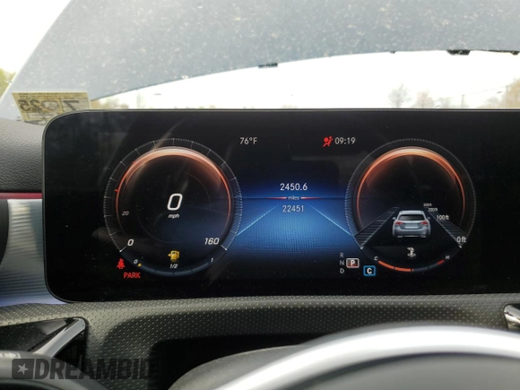 2022 Mercedes-Benz A 220 with VIN W1K3G4FBXNJ369674, listed as a Copart auction lot 51852775 with 22,451 mi miles and Salvage title. Bid and sale history available at DreamBid. Image 9.