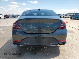 2023 Genesis G70 2.0T with VIN KMTG34TA7PU133747, listed as a Copart auction lot 56338345 with 27,190 mi miles and Salvage title. Bid and sale history available at DreamBid. Image 6.
