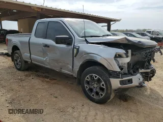 2024 Ford F-150 with VIN 1FTEX2LP2RKF10597, listed as a Copart auction lot 51155685 with 4,177 mi miles and Salvage title. Bid and sale history available at DreamBid. Image 4.