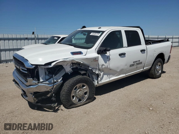 2023 Ram 2500 Tradesman z VIN 3C6UR5CL7PG538704, wystawiony jako Copart lot #46488725 z przebiegiem 112 004 mil mil oraz Szkoda całkowita • Salvage title. Historia ofert i sprzedaży dostępna na DreamBid. Obrazek 1.