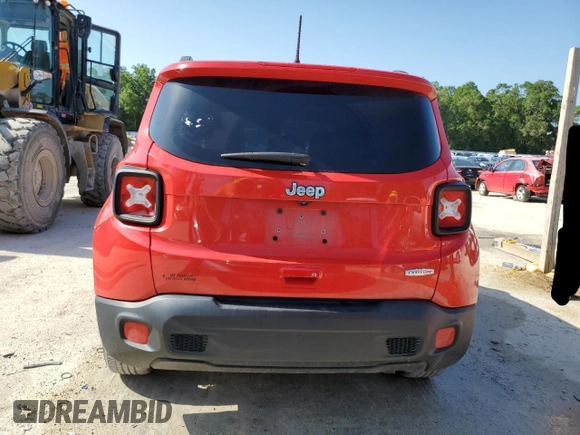2018 Jeep Renegade Altitude with VIN ZACCJABB2JPG84687, listed as a Copart auction lot 53994155 with 150,680 mi miles and Salvage title. Bid and sale history available at DreamBid. Image 6.