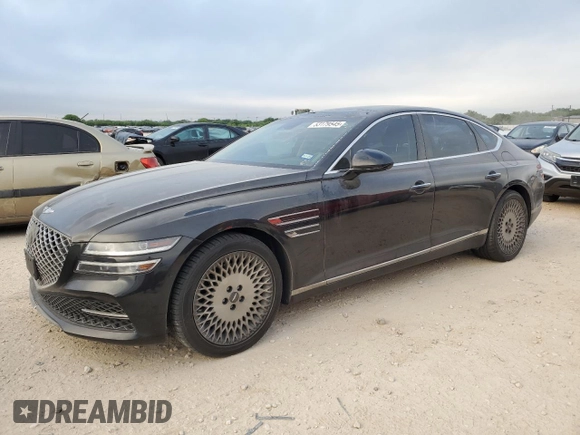 2022 Genesis G80 2.5T with VIN KMTGB4SC1NU104196, listed as a Copart auction lot 53179545 with 53,600 mi miles and Clean title. Bid and sale history available at DreamBid. Image 1.