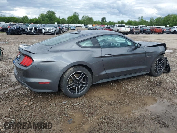 2021 Ford Mustang GT with VIN 1FA6P8CF9M5102819, listed as a Copart auction lot 58172685 with 47,518 mi miles and Salvage title. Bid and sale history available at DreamBid. Image 3.