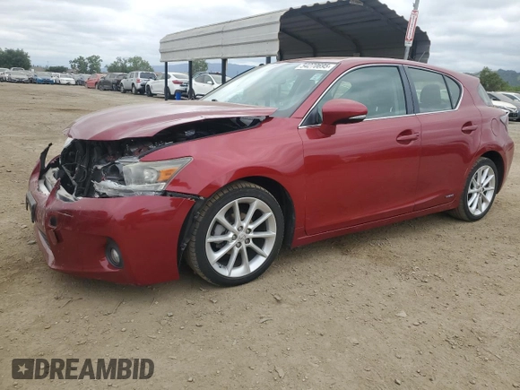 2013 Lexus CT 200h with VIN JTHKD5BH7D2128600, listed as a Copart auction lot 54270695 with 182,401 mi miles and Salvage title. Bid and sale history available at DreamBid. Image 1.