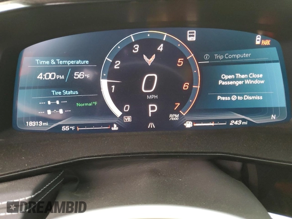 2021 Chevrolet Corvette 2LT with VIN 1G1YB2D49M5110438, listed as a Copart auction lot 47824815 with 18,313 mi miles and Salvage Title. Bid and sale history available at carsss.com. Image 9.