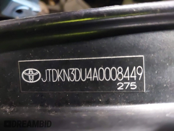2010 Toyota Prius II with VIN JTDKN3DU4A0008449, listed as a IAAI auction lot 41786661 with 182,342 mi miles and . Bid and sale history available at DreamBid. Image 12.