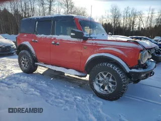 2021 Ford Bronco with VIN 1FMEE5DH3MLA64814, listed as a Copart auction lot 42487925 with 32,725 mi miles and Salvage title. Bid and sale history available at DreamBid. Image 4.