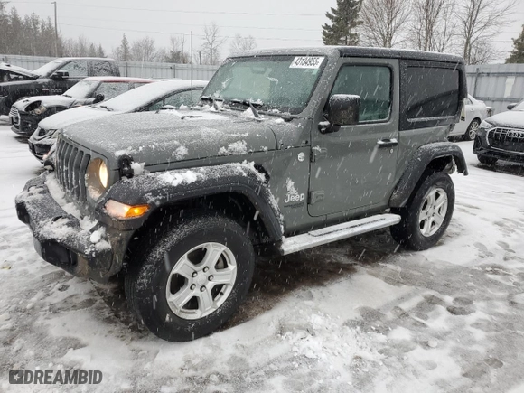 2018 Jeep Wrangler Sport S with VIN 1C4GJXAG4JW201270, listed as a Copart auction lot 43134955 with 82,780 mi miles and Salvage Title. Bid and sale history available at carsss.com. Image 1.