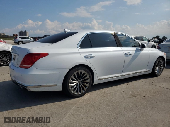 2017 Genesis G90 5.0L Ultimate with VIN KMHG54JHXHU023801, listed as a Copart auction lot 72280024 with 104,721 mi miles and Non Repairable. Bid and sale history available at carsss.com. Image 3.