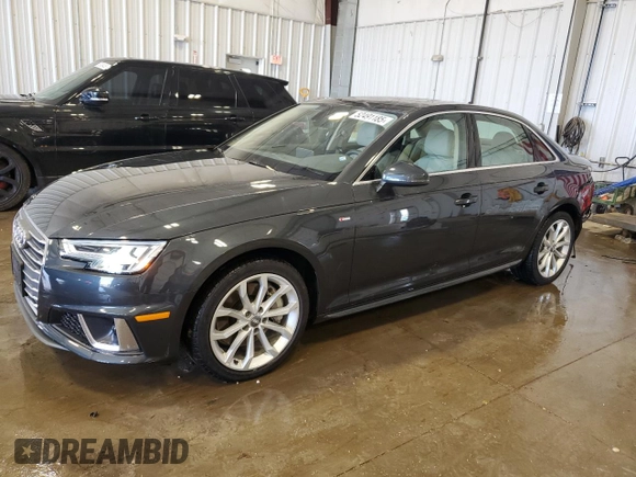 2019 Audi A4 Premium Plus z VIN WAUENAF49KN011962, wystawiony jako Copart lot #52491185 z przebiegiem 36 847 mil mil oraz Szkoda całkowita • Salvage title. Historia ofert i sprzedaży dostępna na DreamBid. Obrazek 1.