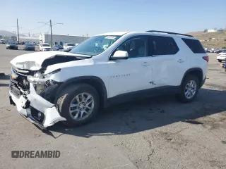 2021 Chevrolet Traverse LT Cloth z VIN 1GNEVGKW3MJ219205, wystawiony jako Copart lot #54852305 z przebiegiem 70 106 mil mil oraz Szkoda całkowita • Salvage title. Historia ofert i sprzedaży dostępna na DreamBid. Obrazek 1.