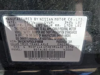 2016 Nissan Versa S с VIN 3N1CN7AP5GL916658, выставлен на аукционе IAAI как лот 42093204 с пробегом 112 085 миль миль и . История ставок и продаж доступна на DreamBid. Изображение 9.
